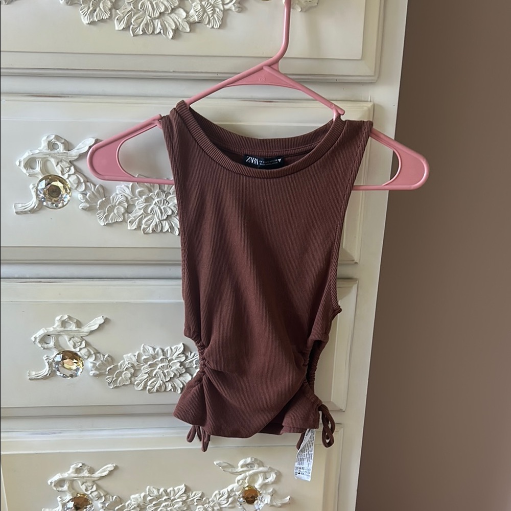 Zara Chocolate Brown Tank Top